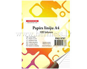 Paprs lniju, A4, 100 lapas